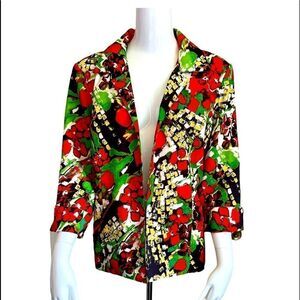 3/$25 LAVENDER & HONEY Open Front Floral Blazer.Size L